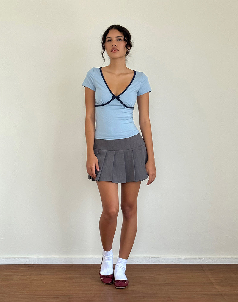 Afbeelding van Tasina Top in Nantucket Blue met Navy Binding