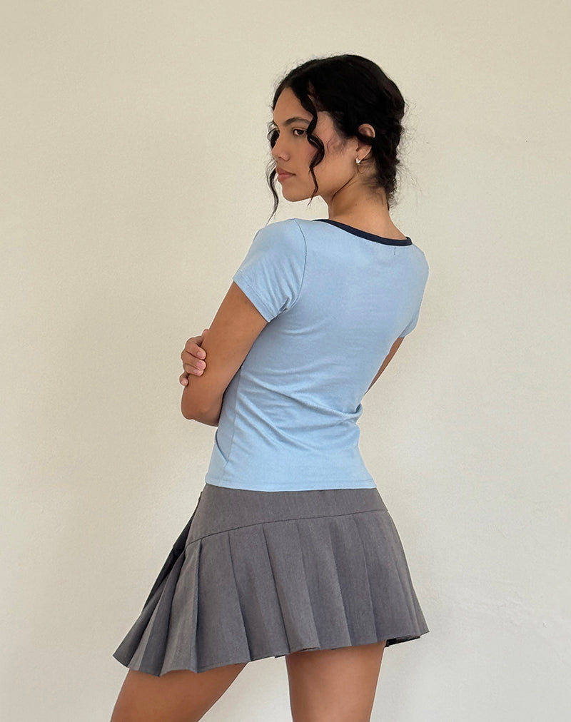 Afbeelding van Tasina Top in Nantucket Blue met Navy Binding