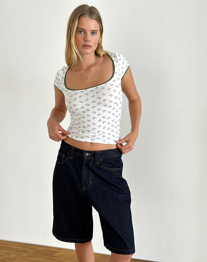 Afbeelding van Tasuni Top in Mono Ditsy Floral