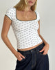 Afbeelding van Tasuni Top in Mono Ditsy Floral