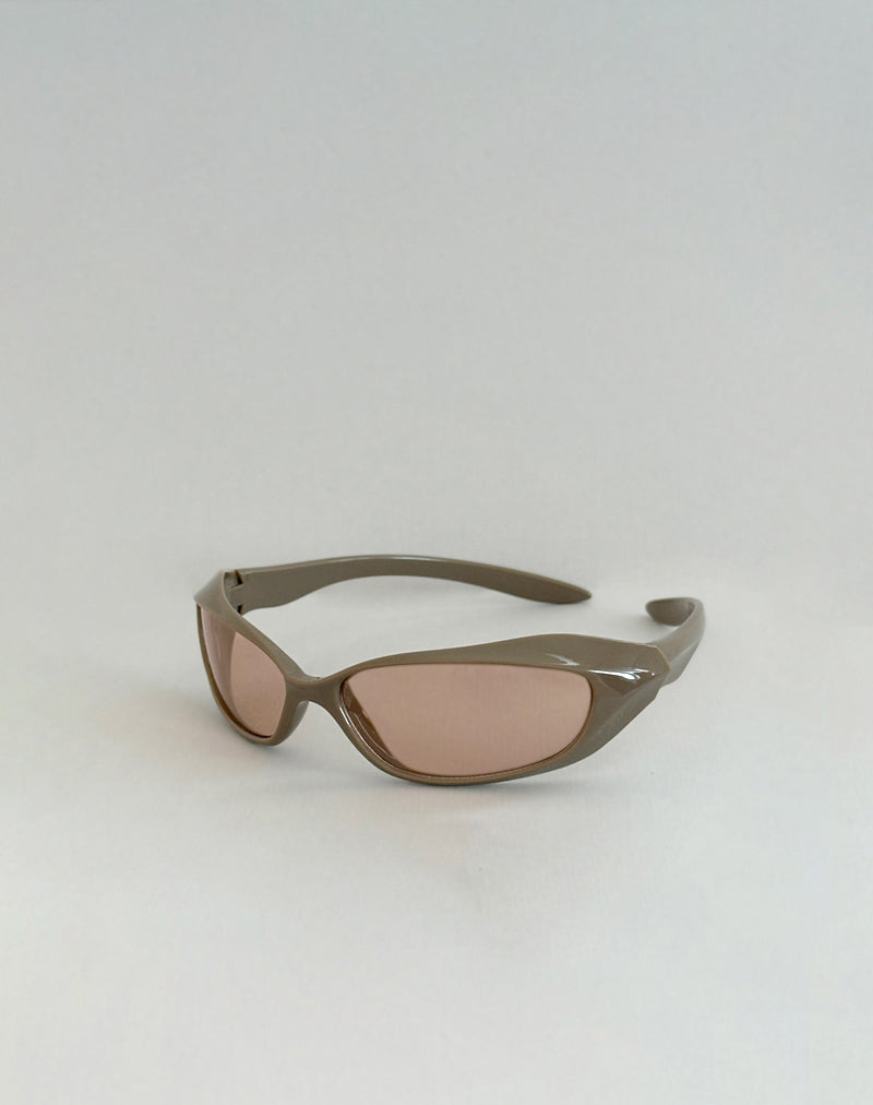 Afbeelding van Tatan Wrap Around Zonnebril in Taupe