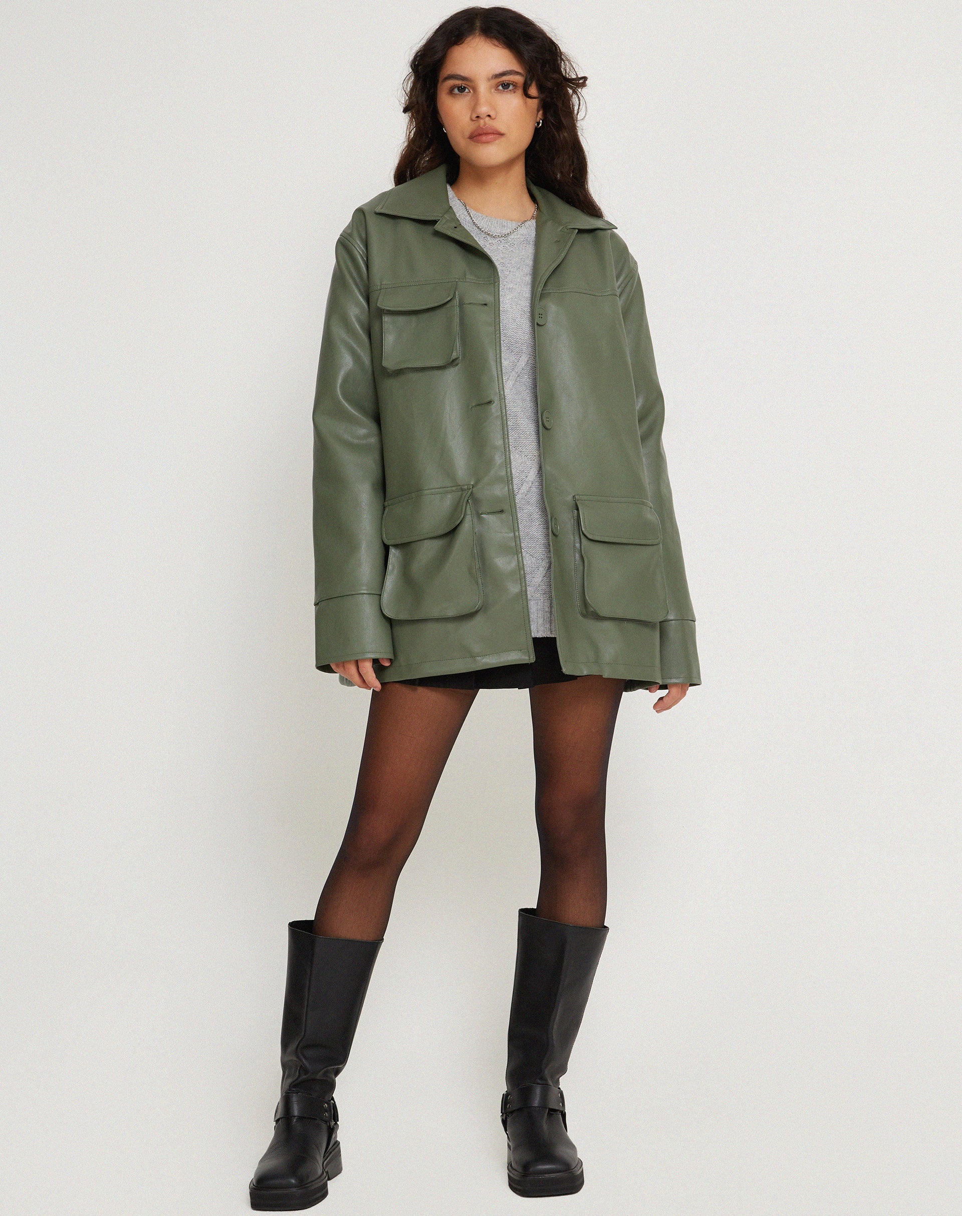 Afbeelding van Tavira Jacket in PU Militair Groen