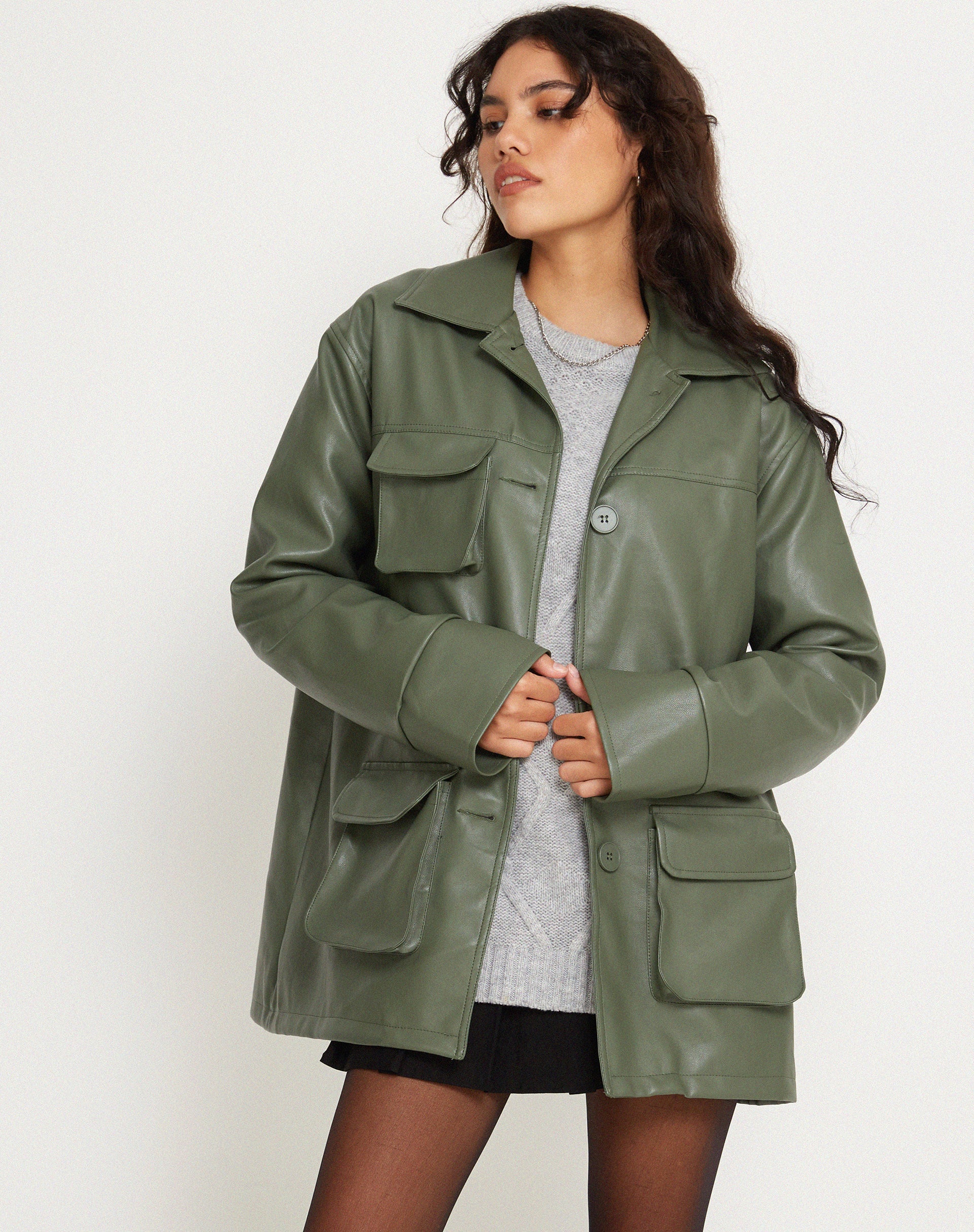 Afbeelding van Tavira Jacket in PU Militair Groen