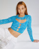 Afbeelding van Techin Crop Top in Gemengde dierenvlok blauw