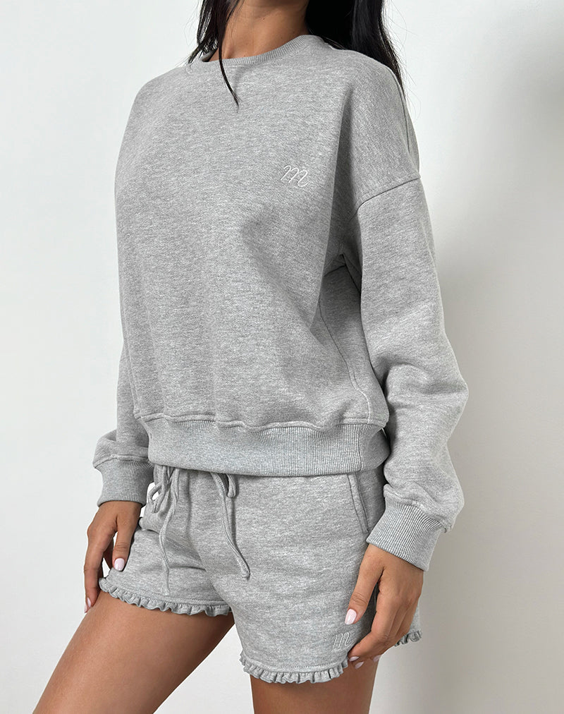 Afbeelding van Agusta Frill Short in Grijs Marl met M Embleem