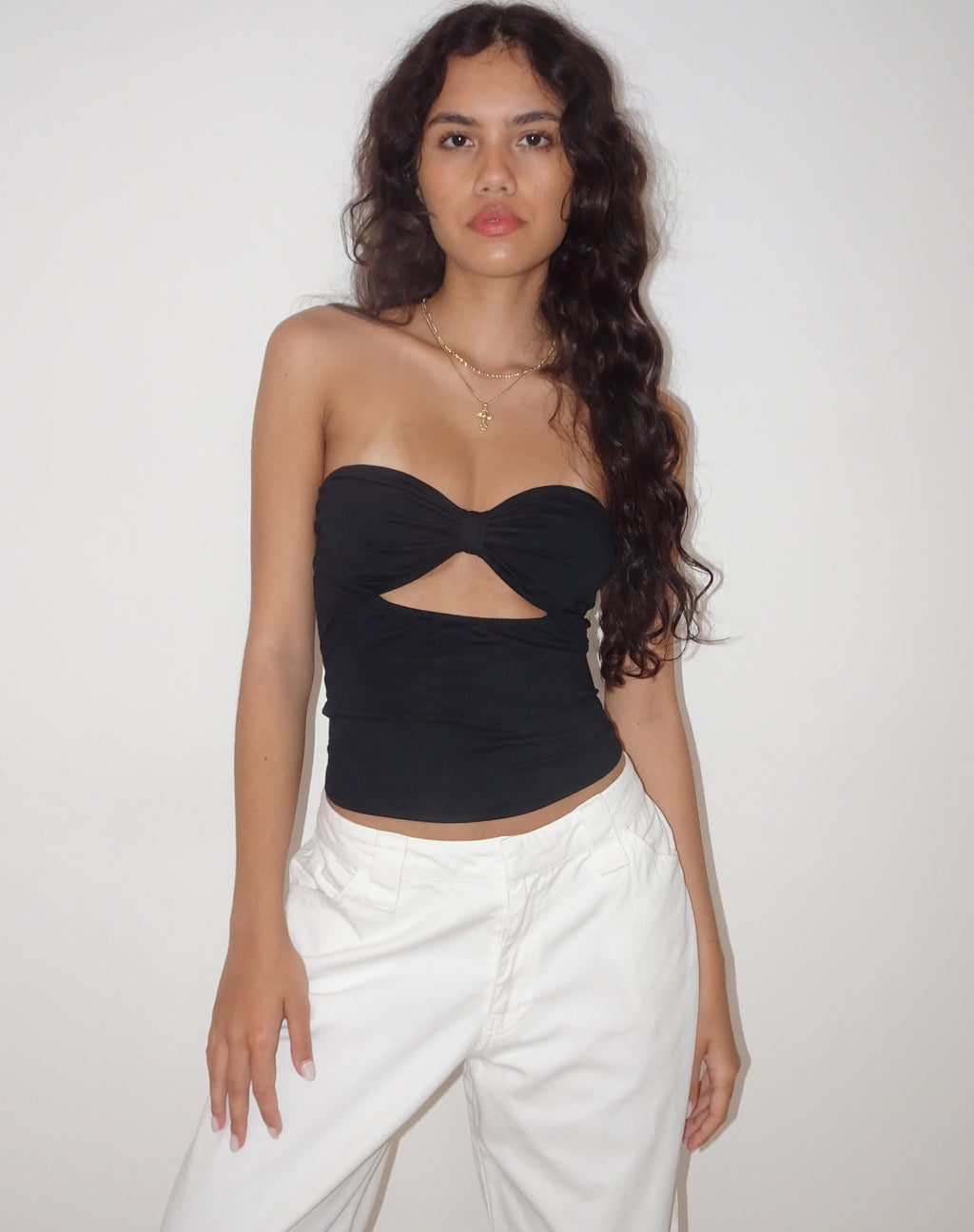 Tifose Bandeau-twist Top in Zwart