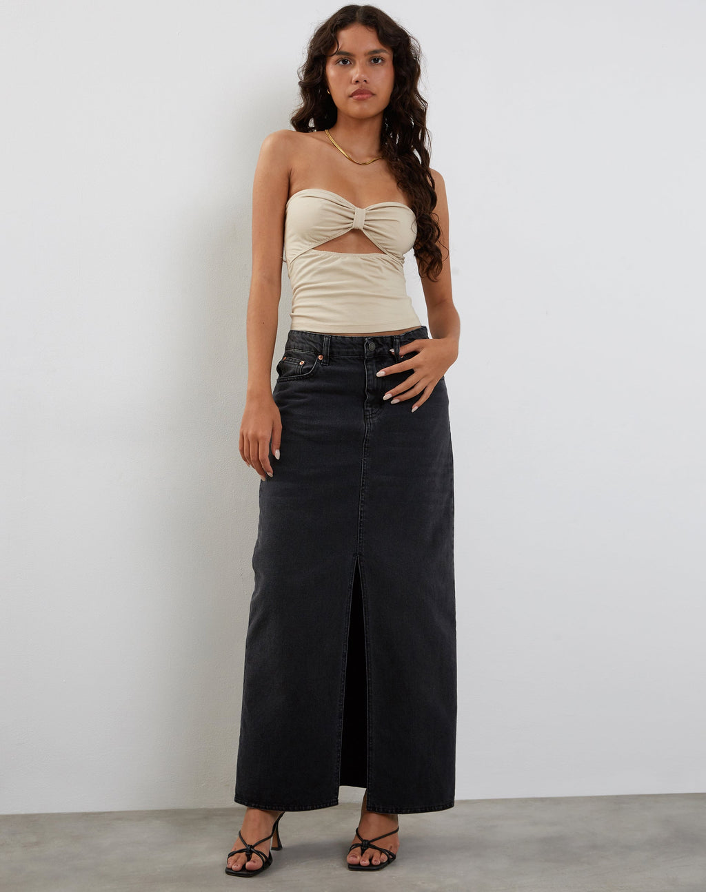 Tifose Bandeau Twist Front Top in Kokosmelk