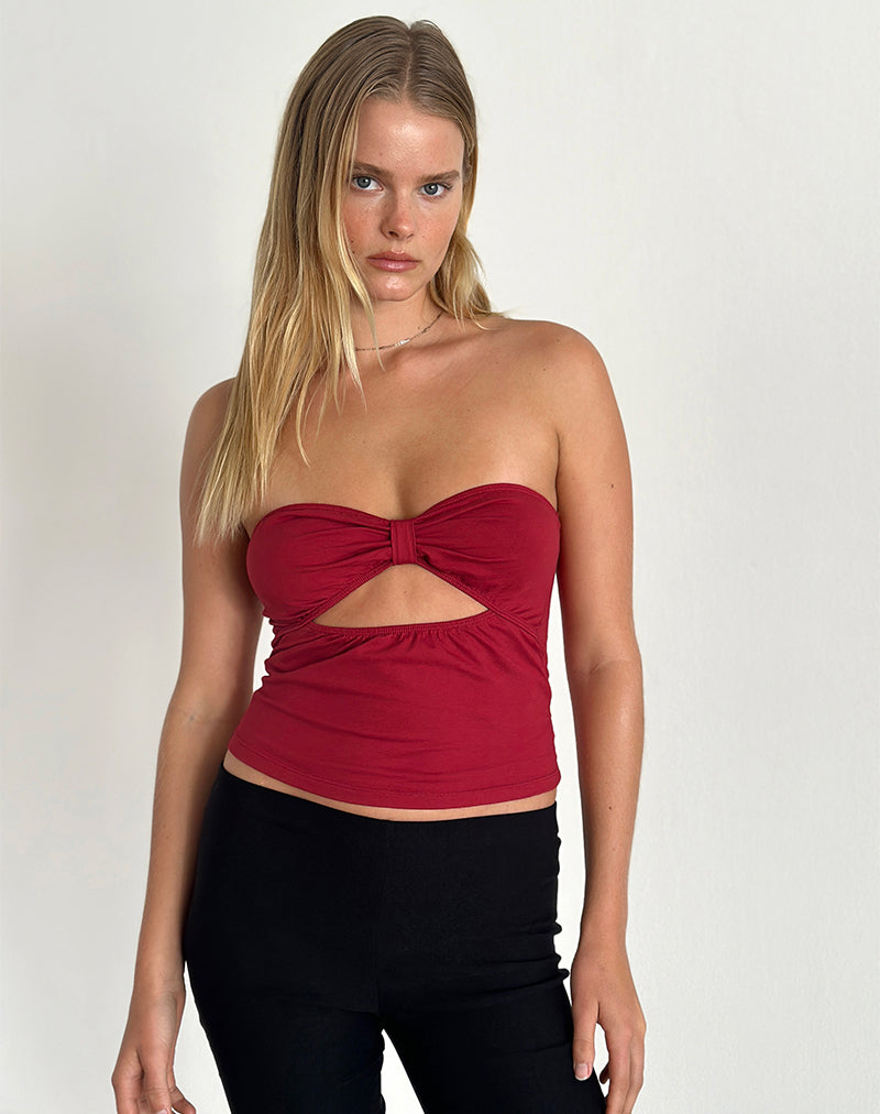 Afbeelding van Tifose Twist Front Top in Adrenaline Rood