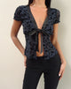 Afbeelding van Tifu Stropdas Top in Navy Mooie Petal Flock