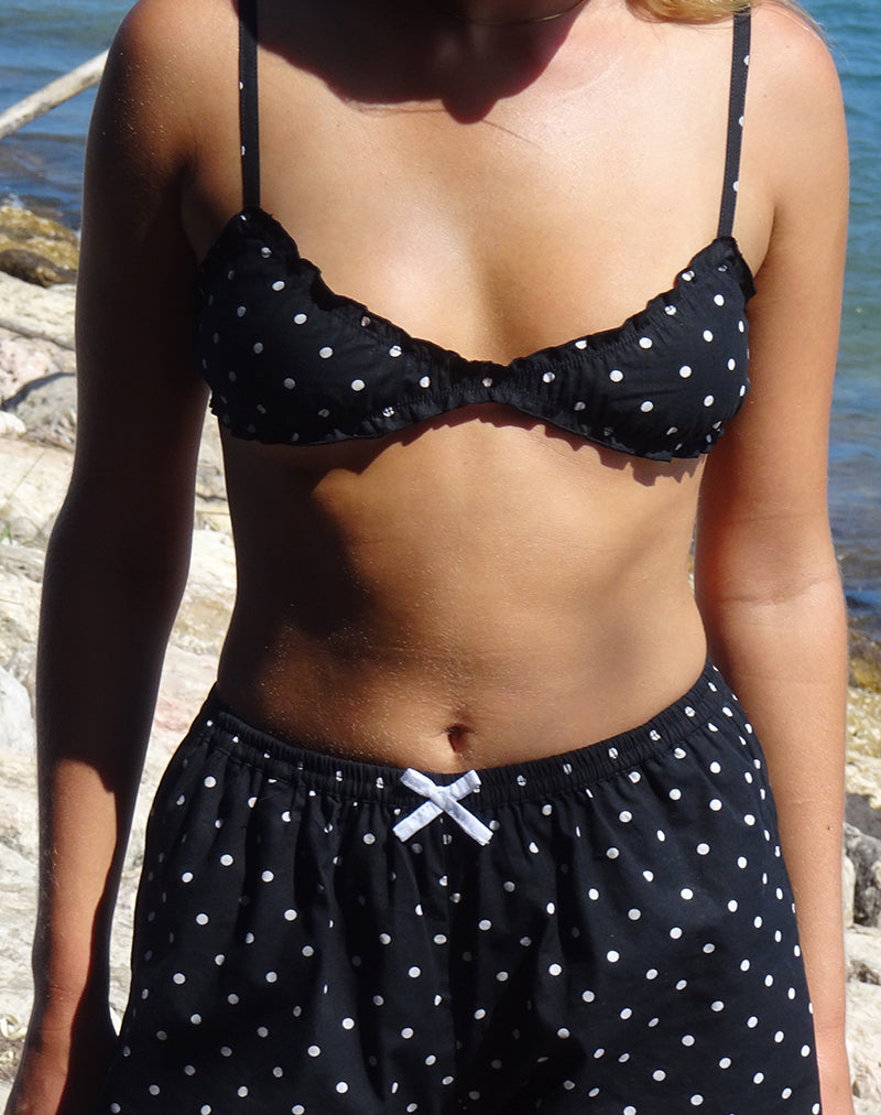 Tiga Bralette in Polka Zwart