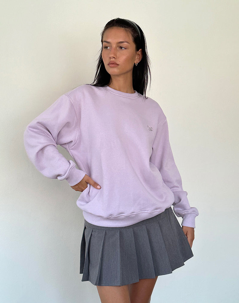 Afbeelding van Tillie Trui in Violet met Grijze Strik Borduring
