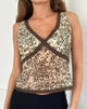 Afbeelding van Timmy Top in Wild Leopard met bruin kant