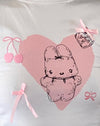  Wit met liefde Bunny print en borduurwerk