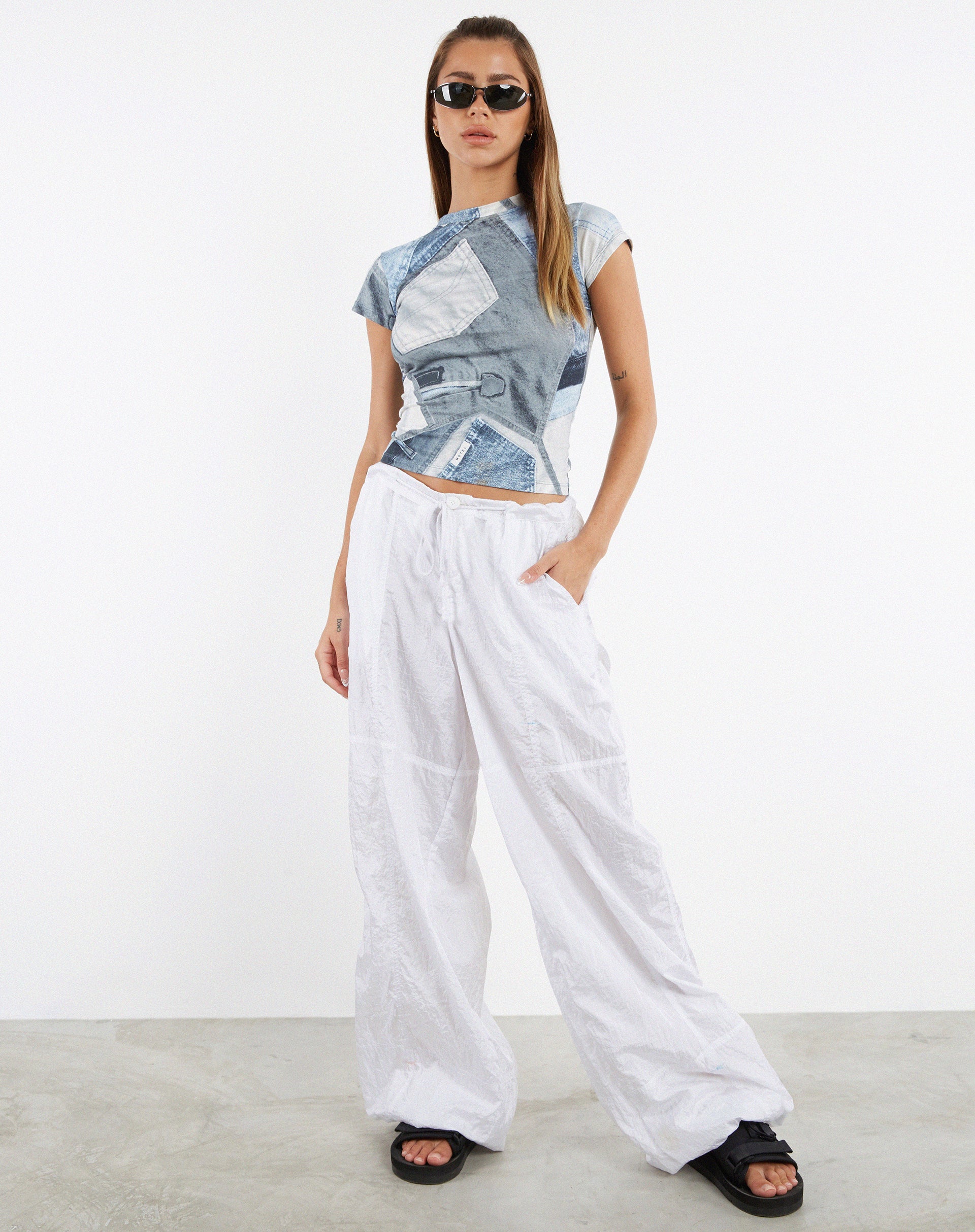 beeld van MOTEL X JACQUIE Tiona Top in Denim Pocket