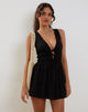 Afbeelding van Valhala Front Tie Mini Dress in Zwart