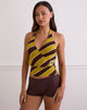 Afbeelding van Tomiju Cross Over Top in Retro Stripe Geel