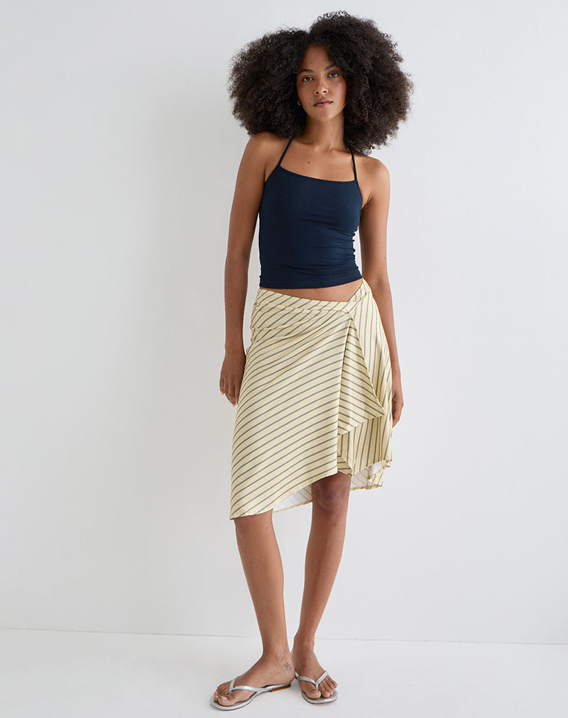 Afbeelding van Tomoe Halter Hals Top in Rayon Jersey Navy