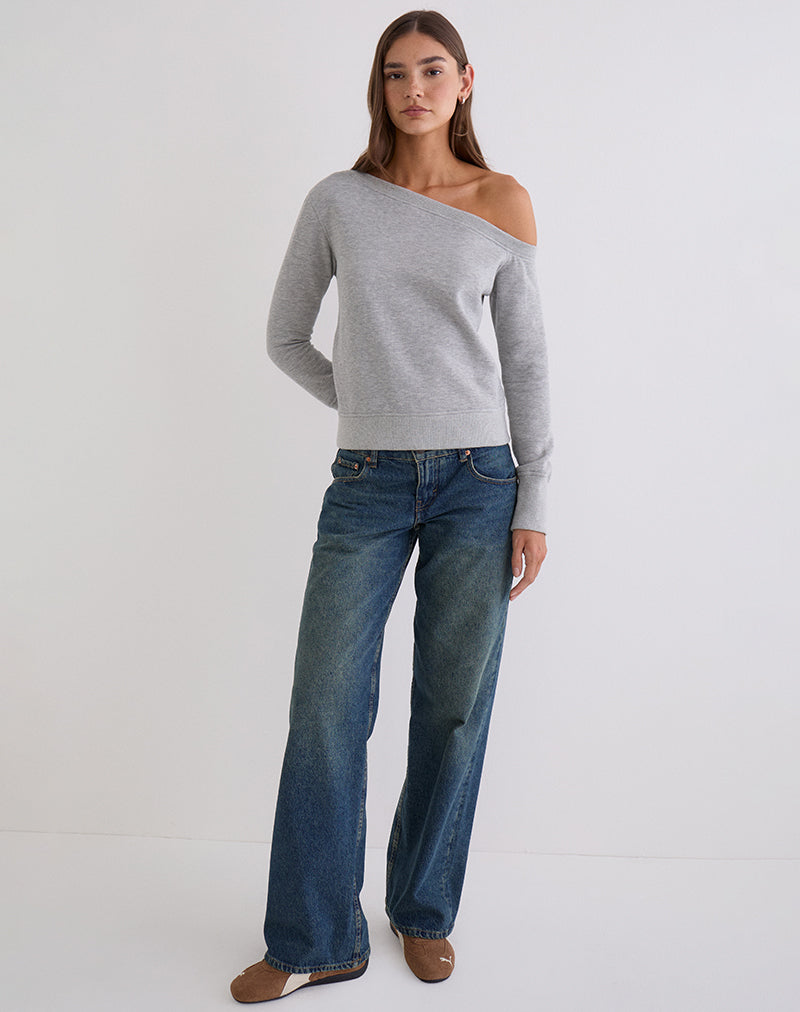 Afbeelding van Toria-sweatshirt in grijs gemêleerd