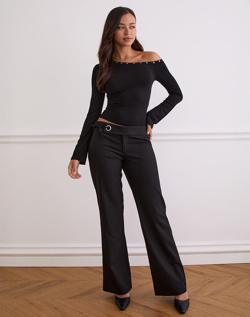 Afbeelding van Tova Tie Tailoring Broek in Zwart