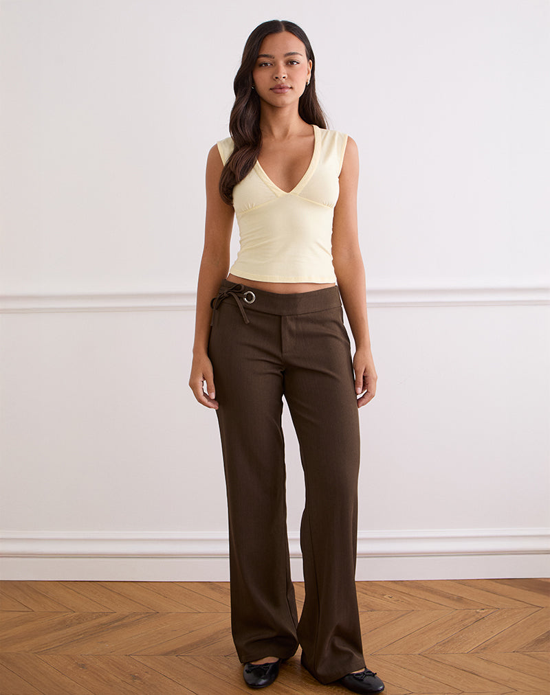 Afbeelding van Tova Tie Tailoring Broek in Chocolade