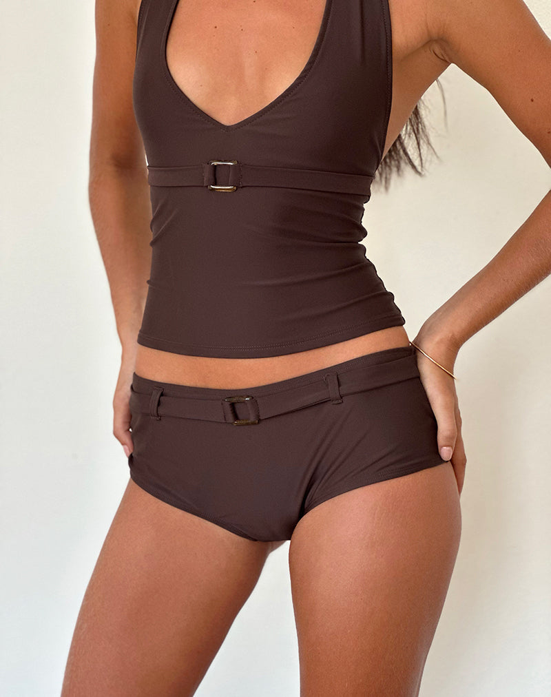 Afbeelding van Avi Zwemshort in Bruin met Riem