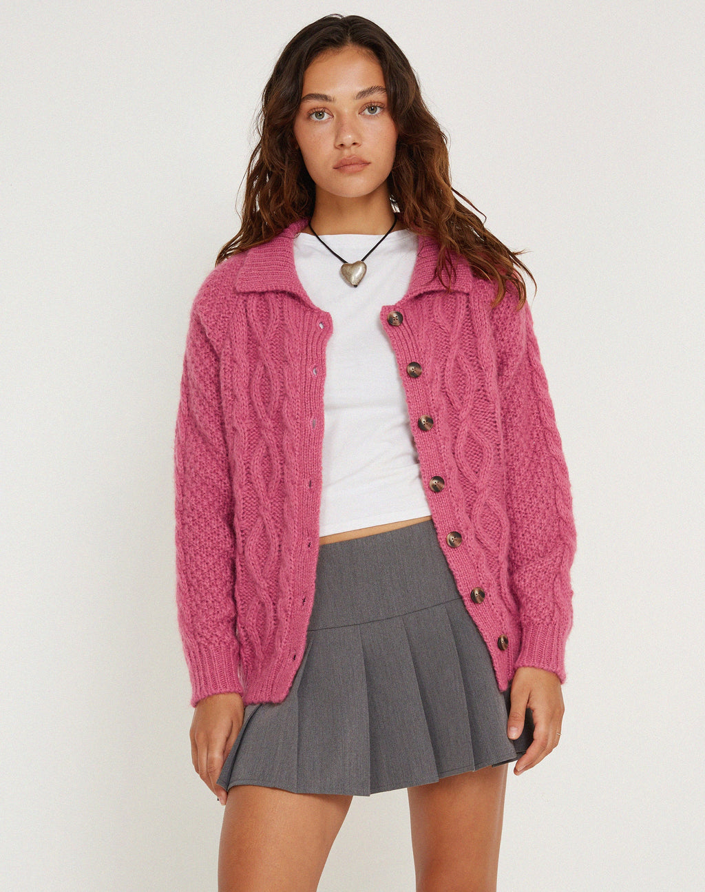 Triny Cardi in Kabelbrei Roze