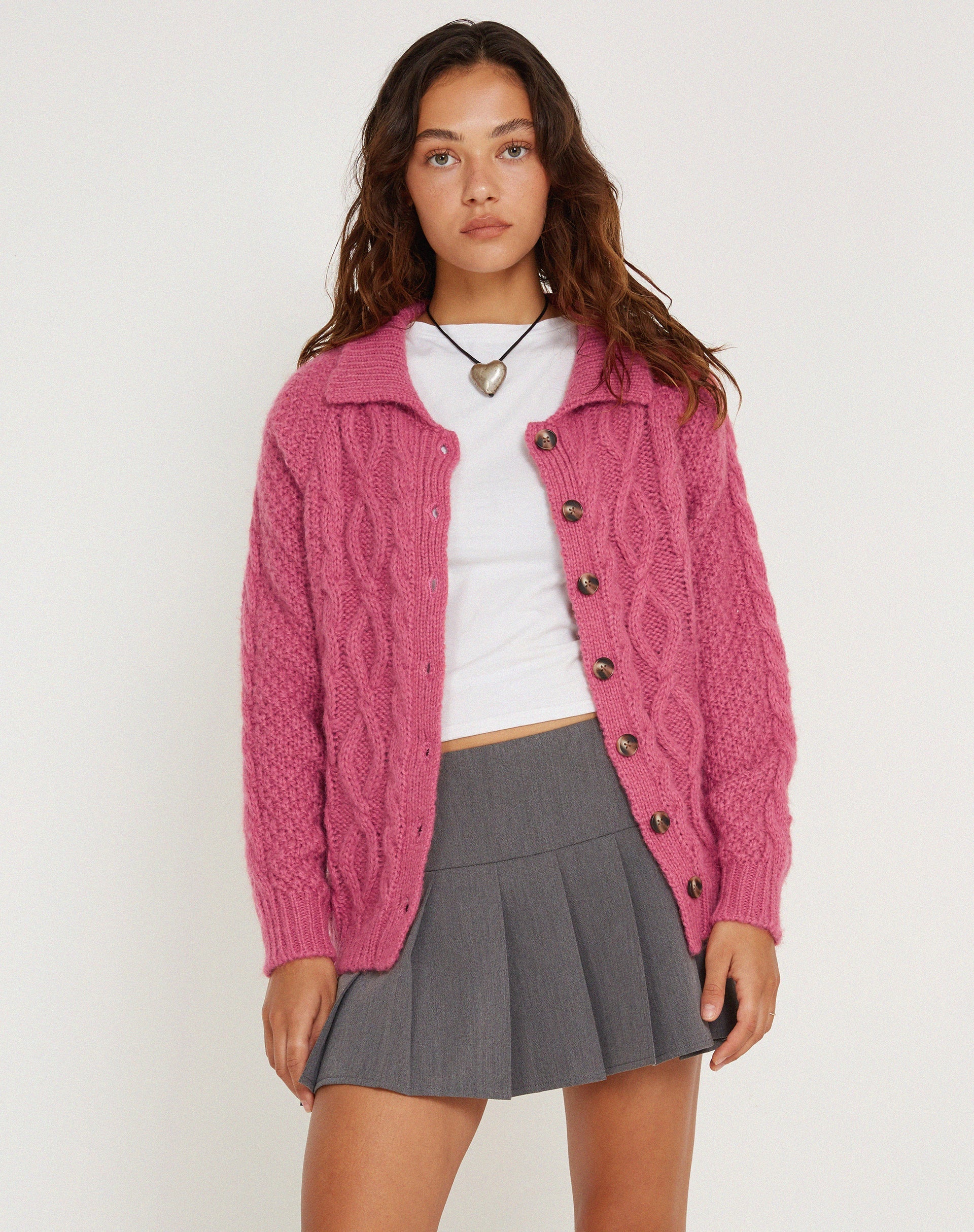 Afbeelding van Triny Cardi in Kabelbrei Roze