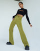 Afbeelding van Sesaot flare broek in crêpe lime