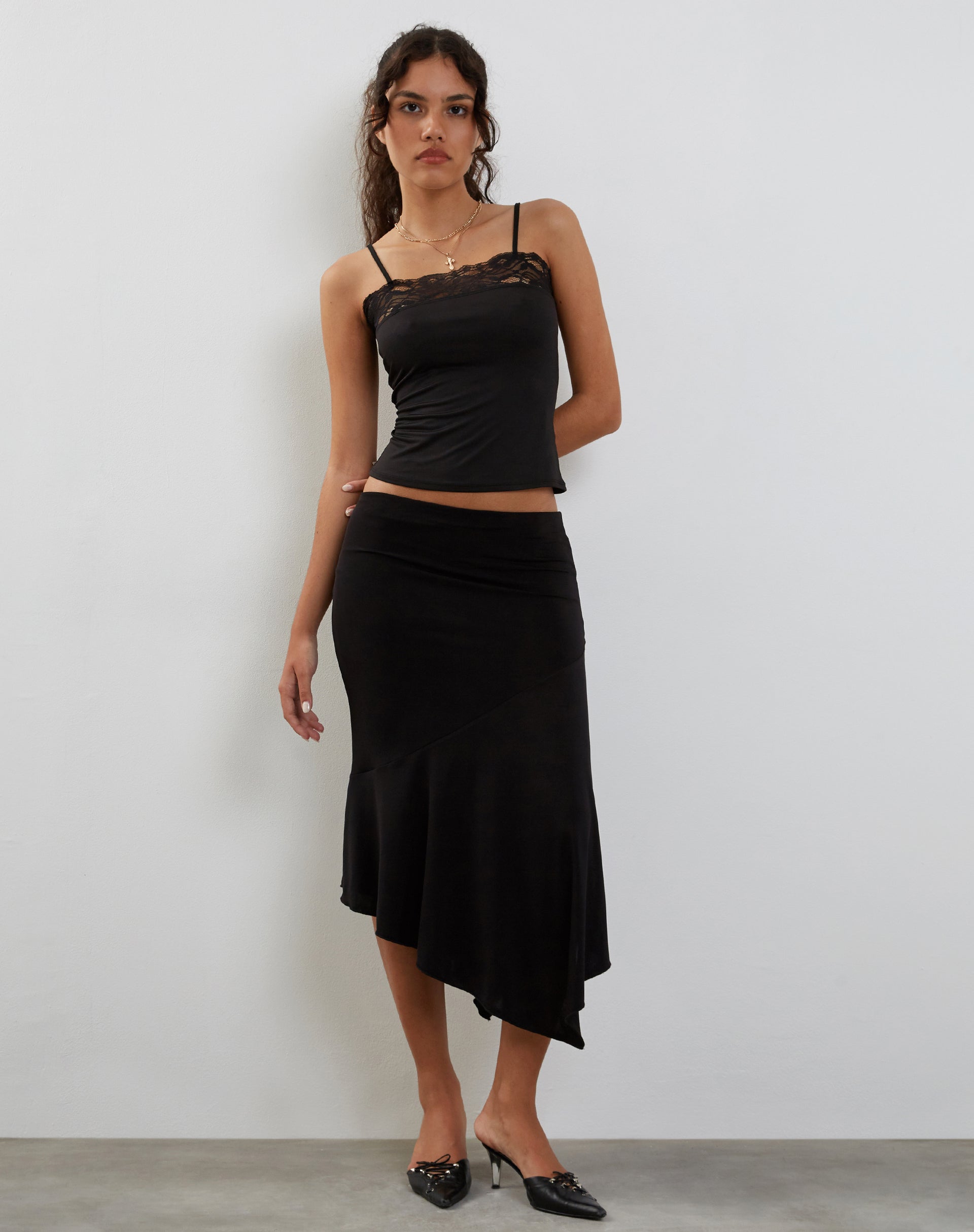 Afbeelding van Tucci Vest Top in Slinky Kant Zwart