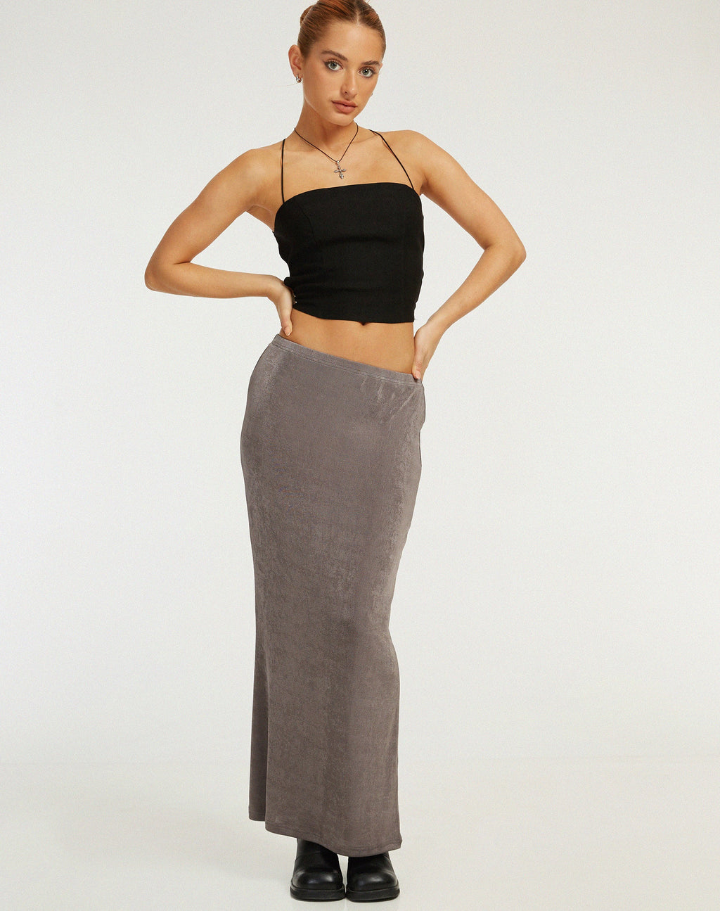 Tulus Maxi rok in Houtskool