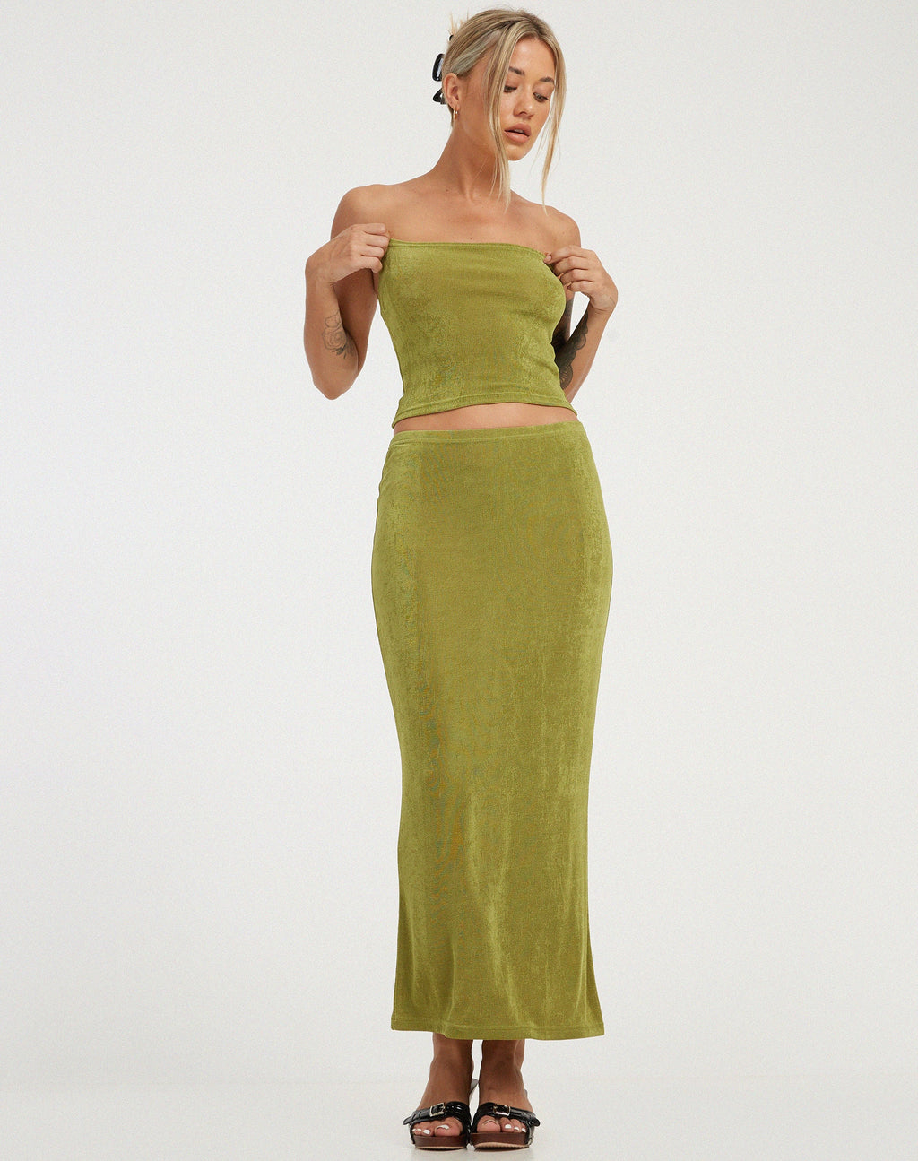 Tulus Maxi rok in Lime