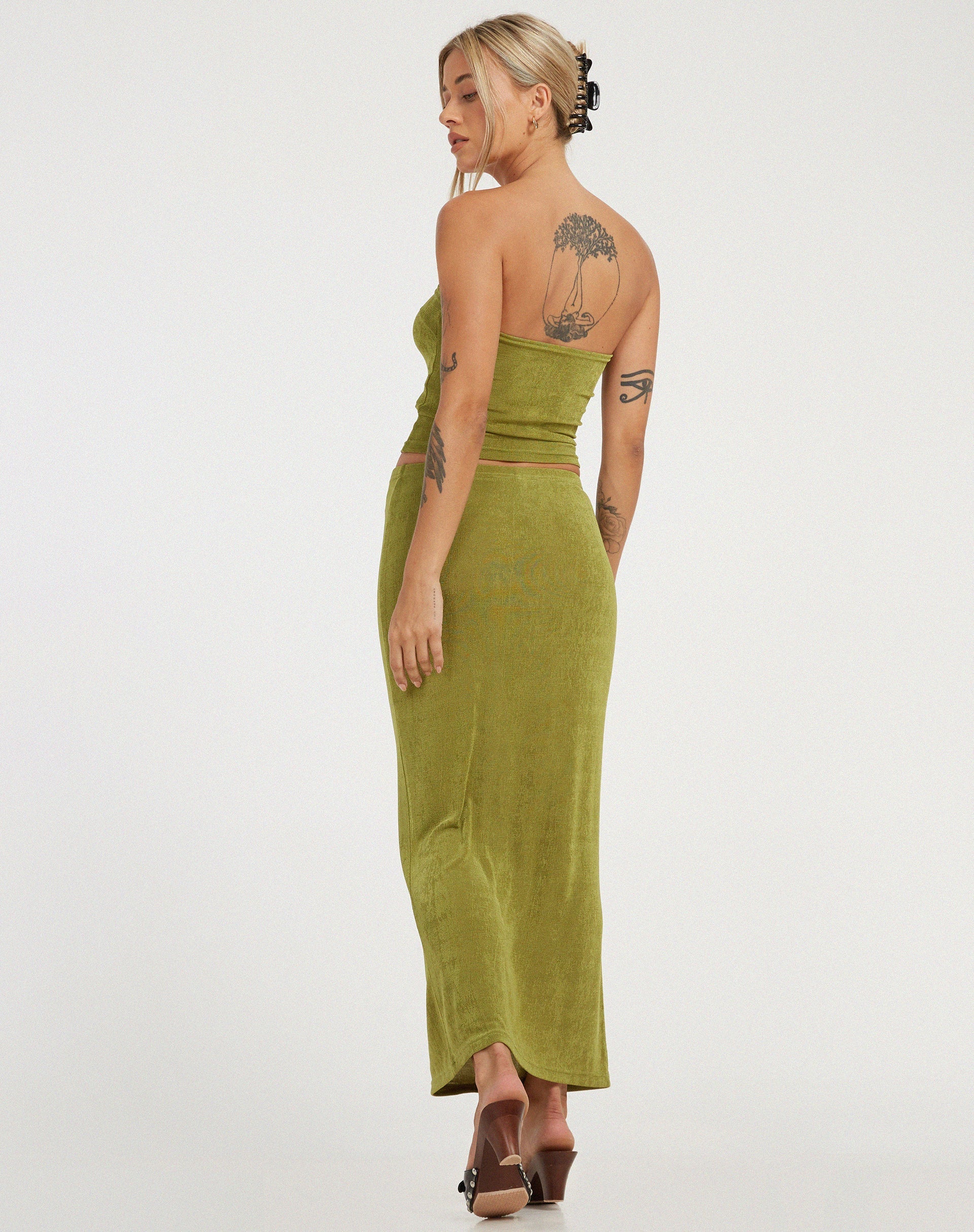 Afbeelding van Tulus Maxi Rok in Lime
