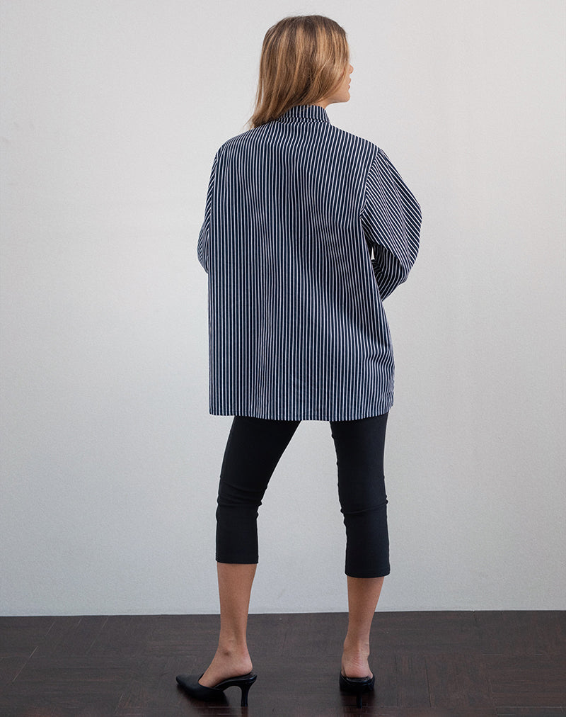 Afbeelding van Turner Overhemd in Mono Stripe Navy