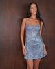 Afbeelding van Turu Mini Jurk in Pailletten Abstract Roos Grijs