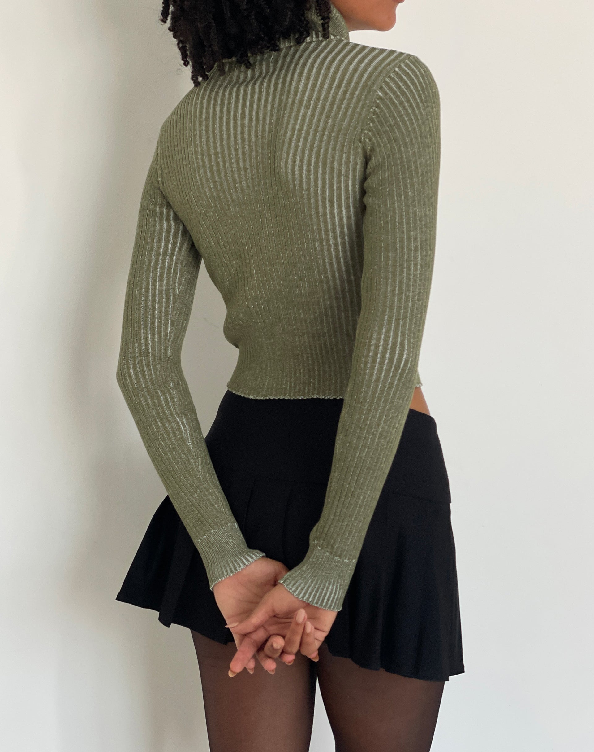 Afbeelding van Tuzifa Cropped Trui in Olijf