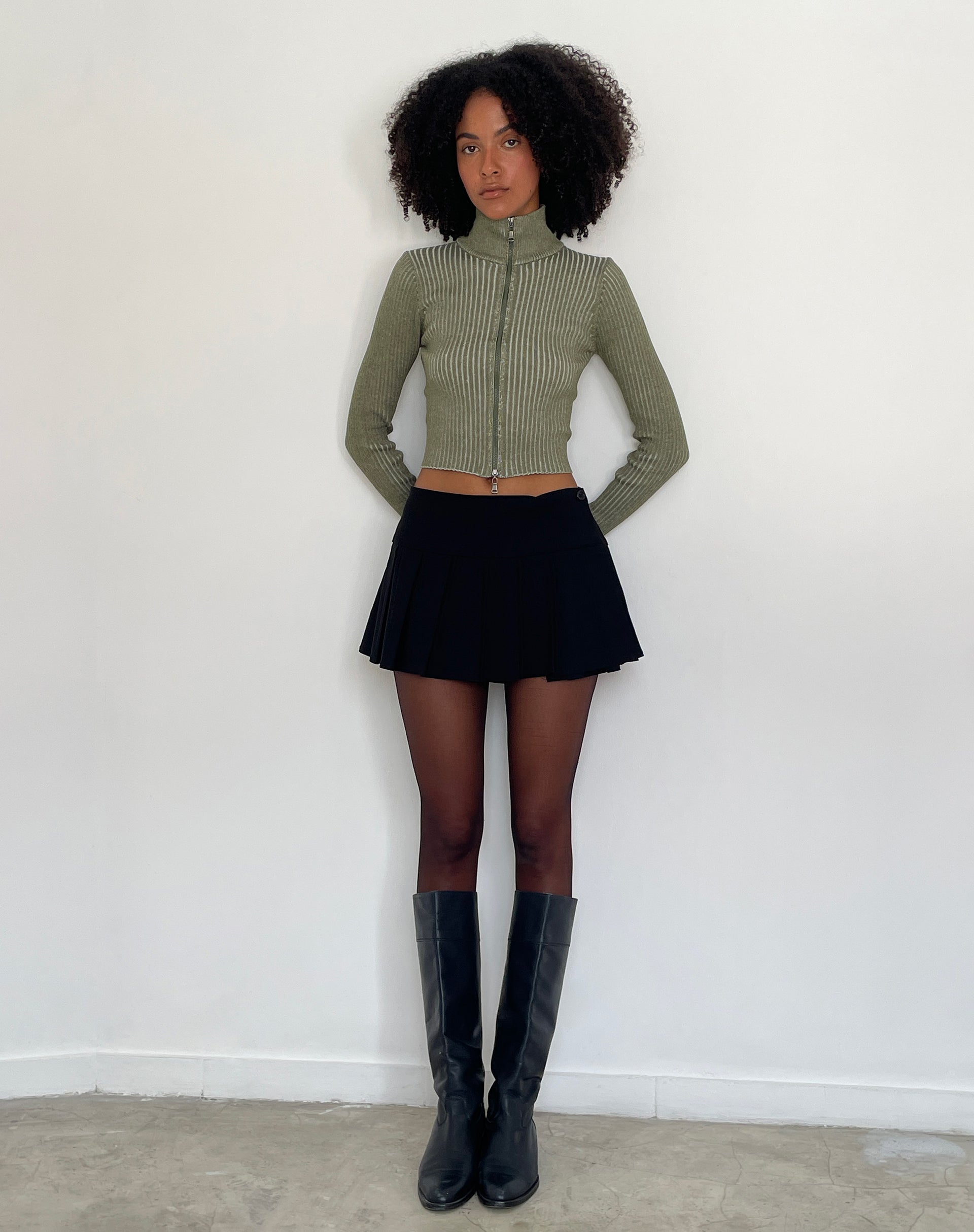 Afbeelding van Tuzifa Cropped Trui in Olijf