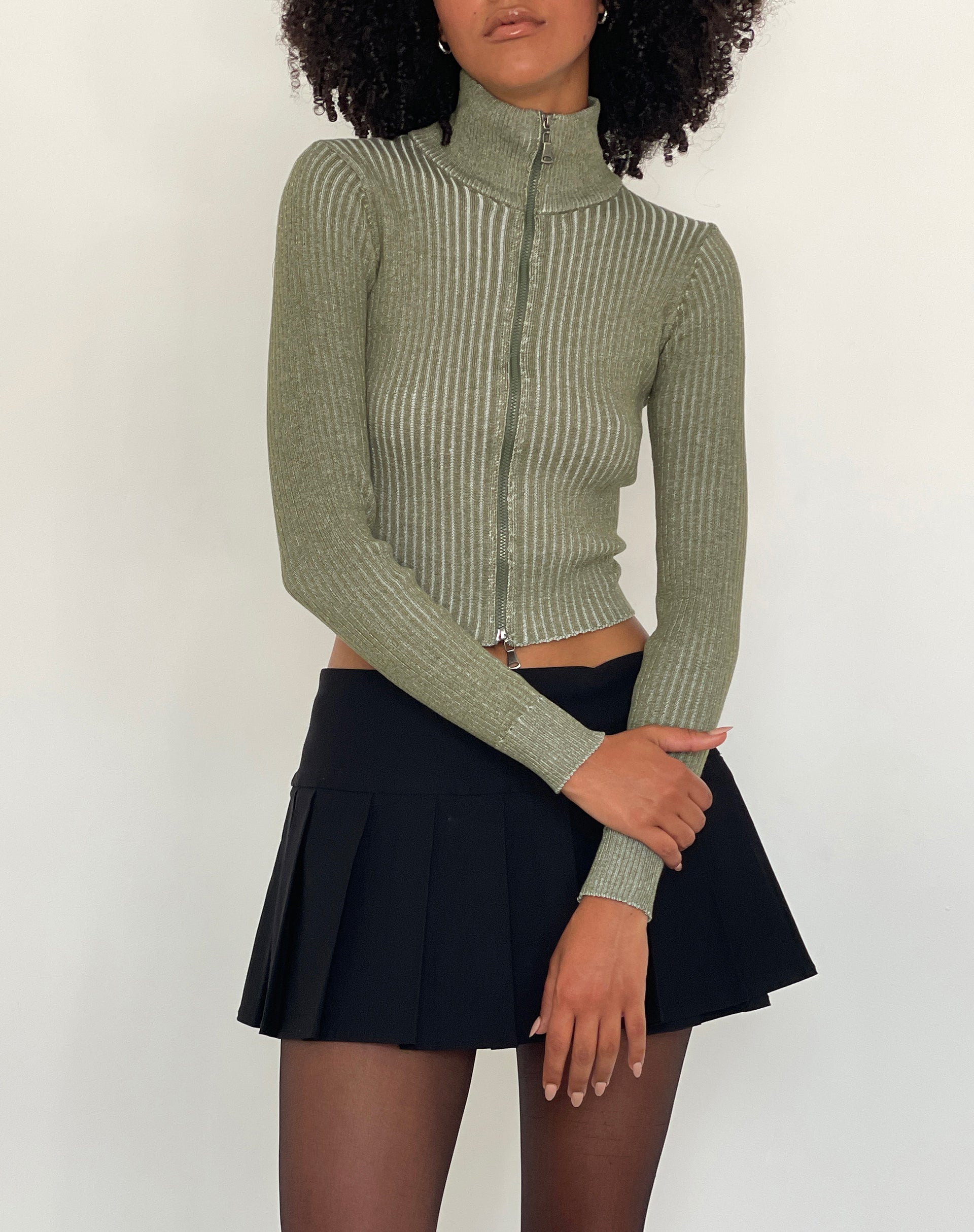 Afbeelding van Tuzifa Cropped Trui in Olijf