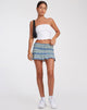 Afbeelding van Tylee Mini Rok in Colourpop Check Groen en Blauw