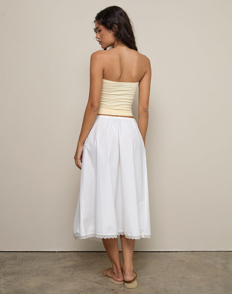 Afbeelding van Taka Midi rok in popeline wit