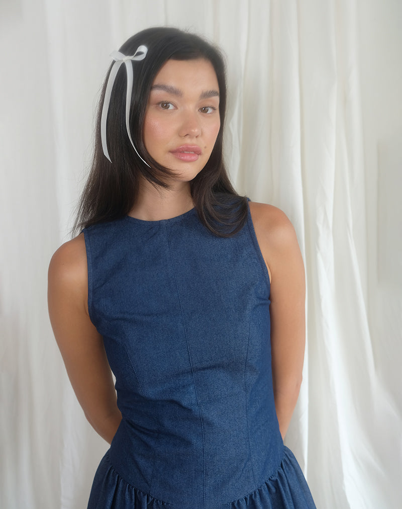 Afbeelding van Uretta Maxi Dress in Denim Indigo