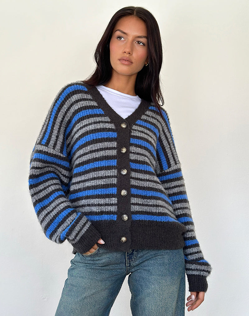Uriela vest in lichtgrijs en blauwgrijze streep