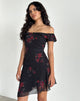 Afbeelding van Ursula Bardot Mini jurk in zwart Vintage Rose