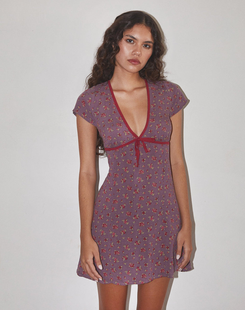 Vaiso Mini Dress in Flowing Rose Dieppaars