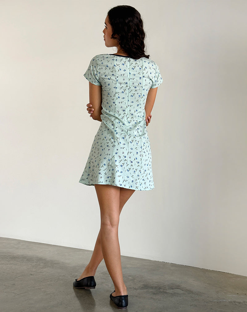 Afbeelding van Vaiso Mini Dress in Pretty Petal Green