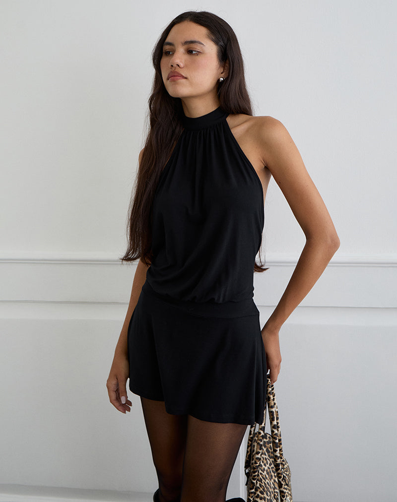 Afbeelding van Vaklina MiniJurk in Rayon Jersey Zwart