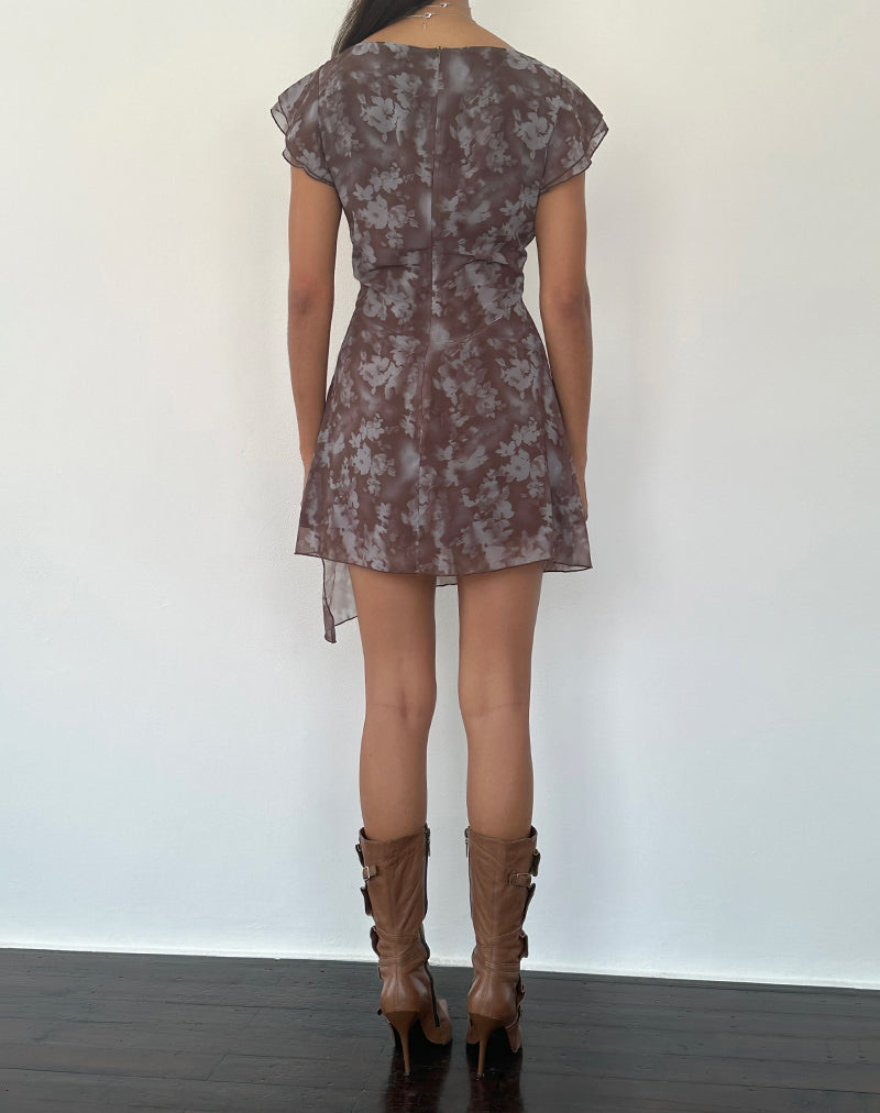 Afbeelding van Valencia Mini Dress in Botanical Shadow Brown