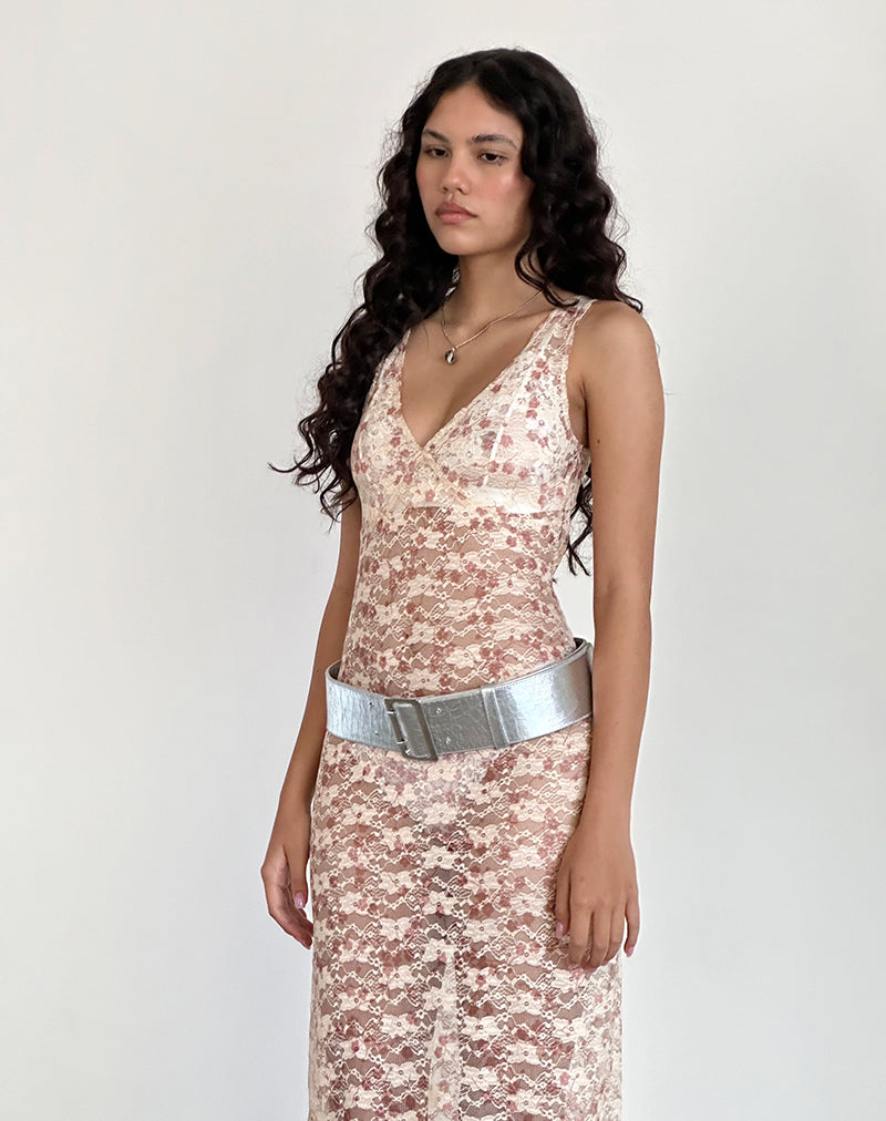 Afbeelding van Valtheni Maxi Dress in Chic Petal Pink Lace