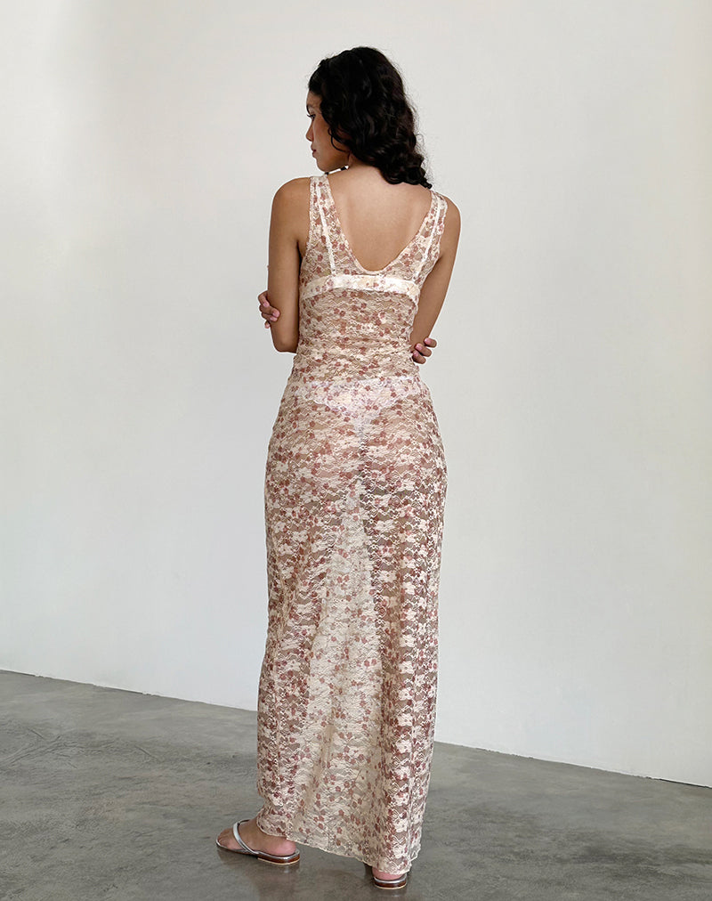 Afbeelding van Valtheni Maxi Dress in Chic Petal Pink Lace