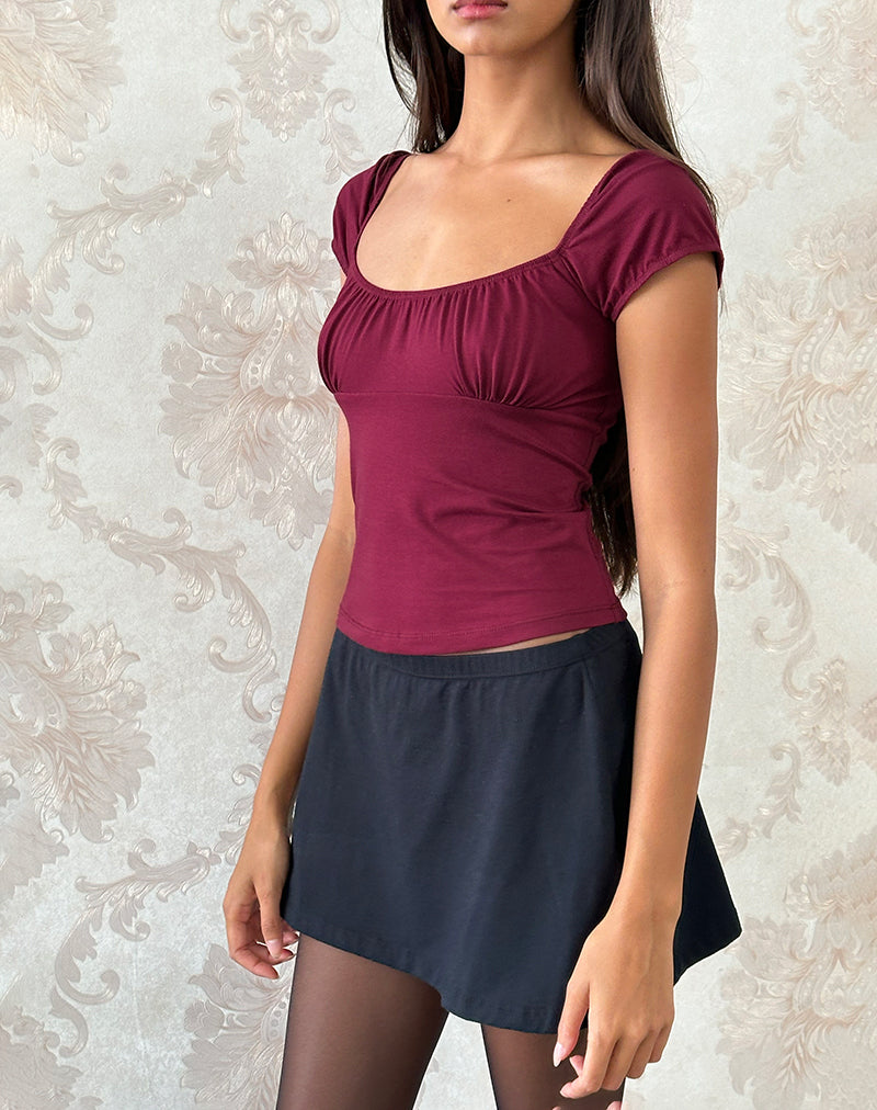 Vardah Top in Bourgondisch Jersey