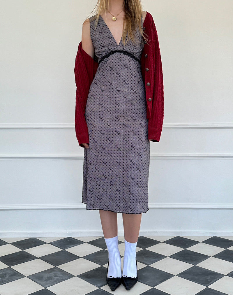 Vasida Mesh Midi Dress in Hartenvrouw